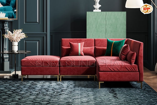 Sofa Góc Bọc Vải Nhung Êm Mướt DP-G19