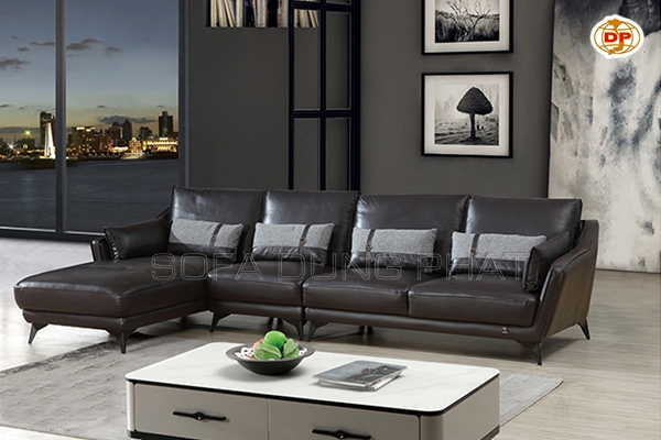 Sofa Nhập Khẩu Bọc Da Cao Cấp Đen Bóng Tỏa Sáng DP-NK107