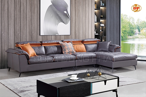 Sofa Nhập Khẩu Bọc Da Hai Màu Phong Cách DP-NK110