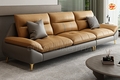 Sofa Băng Da Phối Màu Trầm Ấm DP-B28